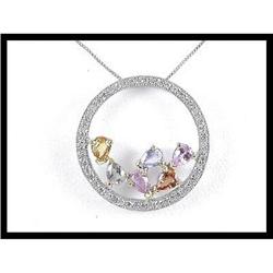 Multi-Sapphire Diamond Pendant #1641469