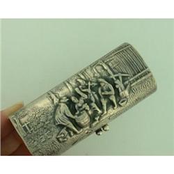 Antique Danish Sterling Silver Cylinder Box #1641501