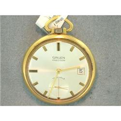 Vintage 14k GF Gruen Precision Pocket Watch 17J#1641505