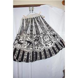 Vintage Hand Painted Axtec Mexican Skirt #1641521