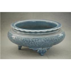 Chinese  blue  glazed  porcelain  censer #1641536