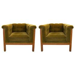 Pair Edward Wormley style  cube chairs  #1641601