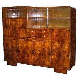 MAGNIFICENT ART DECO BURL WALNUT SECRETARY F-27#1641624
