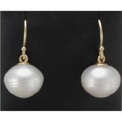 18K South Sea cultured pearl earrings #1641697