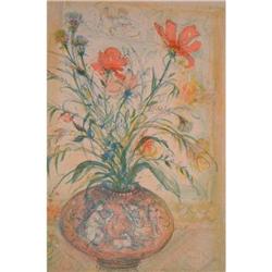 Thistle, Rose an a Day Lily litho by Edna Hibel#1641699