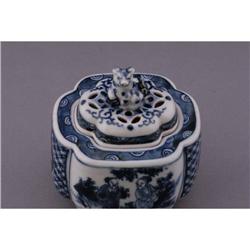 Japanese Blue and White Censer w/ Fo Dog Top #1641707