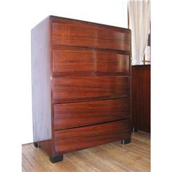 Brazilian Rosewood Bow Front Tall Dresser #1641712