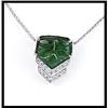 Image 1 : CLASSY 18K WHITE GOLD EMERALD PENDANT #1641781