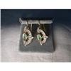 Image 1 : 18K Pink Gold Rose Cut Diamond Emerald Earrings#1641907