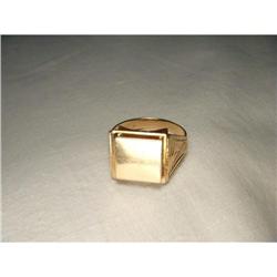 Estate 14K Pink Rose Gold Signet Mens Ring #1641915