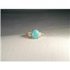 Image 1 : Estate 14K 2-Tone Gold Diamond Turquoise Ring #1641922