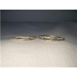 10K 14K Gold Diamond Swirl Double Hoop Earrings#1641944