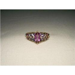 Estate 14K YG Filigree Amethyst Tanzanite Ring #1641978