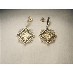 14K 10K Black Gold Chocolate Diamond Earrings #1641982