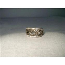14K WG Gold Chocolate Diamond X Band Ring #1641996