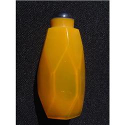 Imperial yellow Peking glass snuff bottle with #1642004