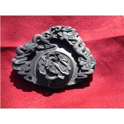 Calligraphy hand-carved stone with dragons #1642024