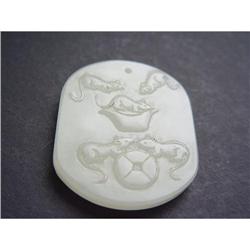 Chinese carved Celadon jade  Pendant #1642055