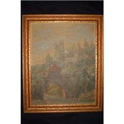 ANTIQUE OIL PAINTING ON CANVAS CARL WEISSHAR #1642097