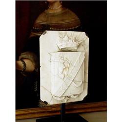 Antique Carved Marble Crest- Italian #1642108