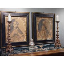 PAIR 18th C. ITALIAN Popes Portraits #1642109