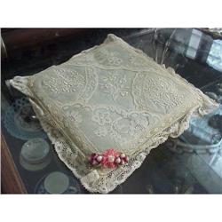 RARE NORMANDY LACE PILLOW CHIC ROSES #1642182