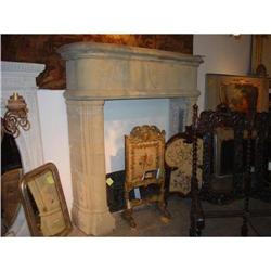 Gothic Limestone Fireplace Mantel from France #1642207