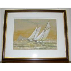 F. Tordoff Watercolor Painting - Racing Yachts #1653412