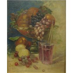 Still Life Oil Painting with Fruit by G. Kidder#1653413