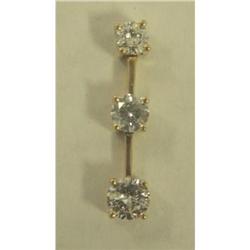 14K Diamond 3 Stone Pendant 1.09  Ct Appraisal #1653458