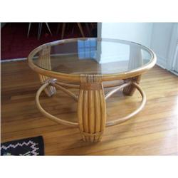 Midcentury Modern Rattan Cocktail Table #1653614