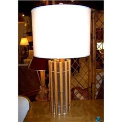 Vintage Lucite/Rattan Lamp-eames era modern #1653621