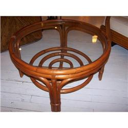 Vintage Rattan/Glass Cocktail Table-modern #1653648