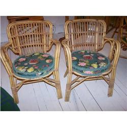 Pair Vintage Rattan Chairs-eames era furniture #1653652