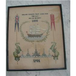 WW1 ~NEEDLEPOINT  ENGLISH SAMPLER #1653806