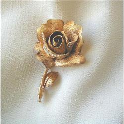 GUBELIN 18K-DIAMOND SIGNED ROSE PIN #1653828