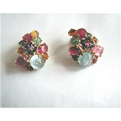 VINTAGE GUMPS MULTI-GEM EARRINGS #1653830