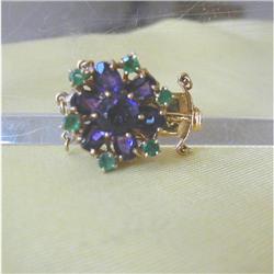 VINTAGE  EMERALD & AMETHYST / 14K CLASP #1653834