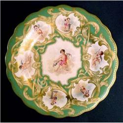 Soft Paste Scalloped Plate with Cherubs #1653892