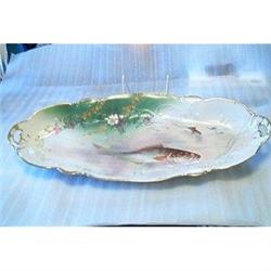 LIMOGE FISH PLATTER SIGNED MURVILLE #1653899