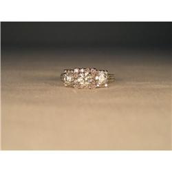 Estate 14K WG 1.5 Carat Diamond 3-Stone Band #1653909