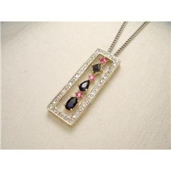 14K YG Multi-Color Sapphire Diamond Pendant #1653913