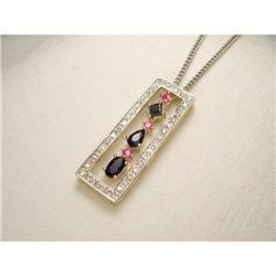 14K YG Multi-Color Sapphire Diamond Pendant #1653913