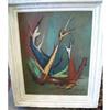 Image 1 : 1952 Mid Century Abstract Painting Warren Davis#1653947