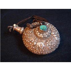 Large Tibetan silver snuff bottle #1653962