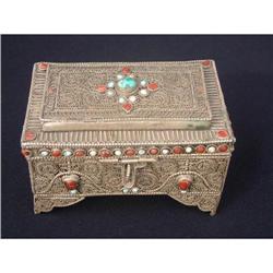 19th.-20th. century Nepali silver box decorated#1653969