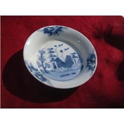 Antique Japanese Aritaware dish with landscape #1653978