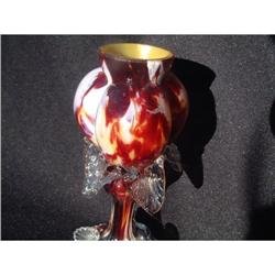 Murano polychrome art glass vase #1654011