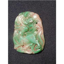 Antique jadeite plaque featuring a deer #1654068