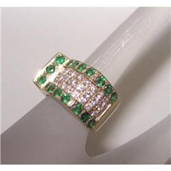 Designer Tsavorite Garnet & Diamond Ring 14kt #1654165